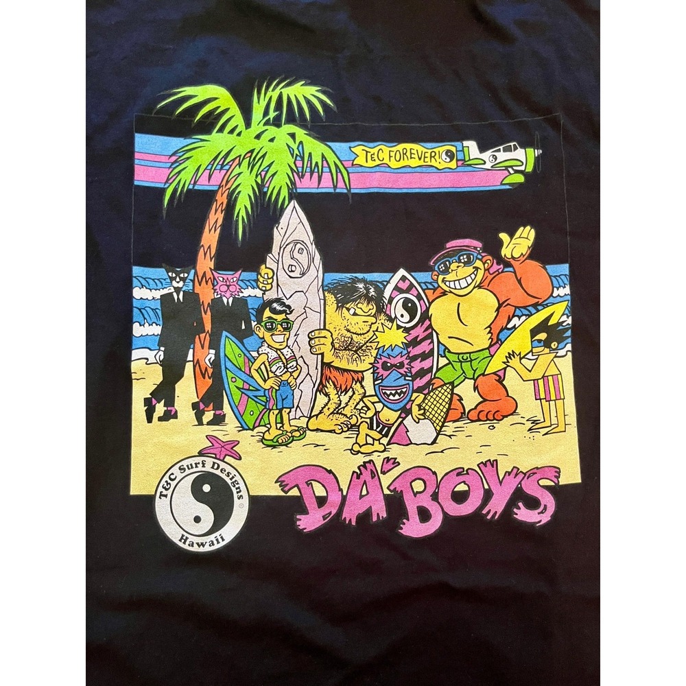 T&C Surf Designs Da Boys Hawaii Shirt 5XL Black Yin Yang Hawaii Graphic Big Tall